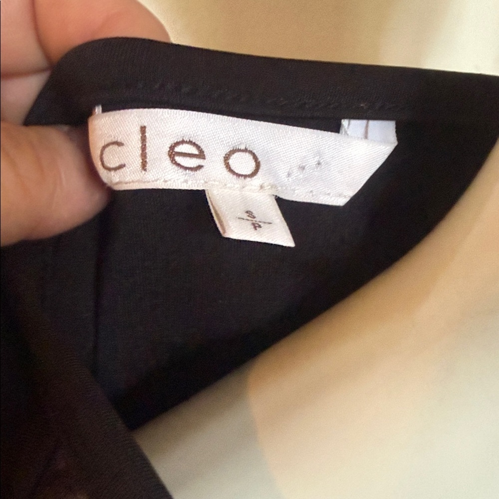 Cleo size small Black Faux Leather & Patterned Panel Sleeveless Top - Picture 6 of 6